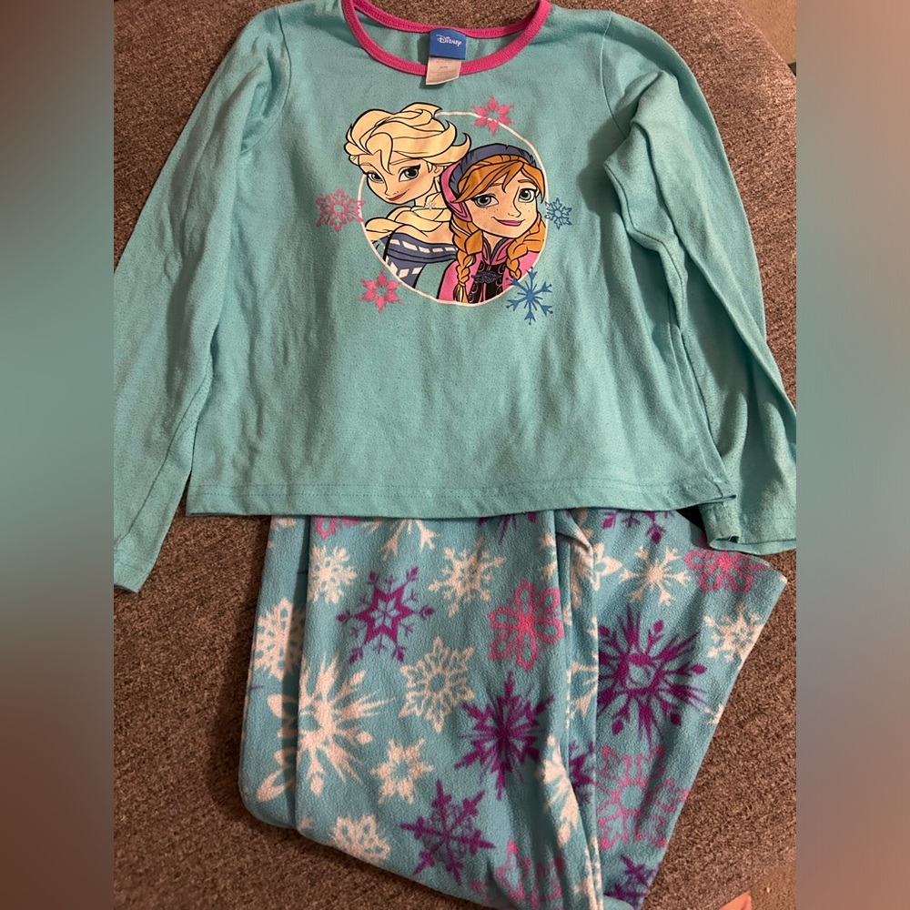 Disney Frozen Kids Pajamas - Blue and Pink girls size medium